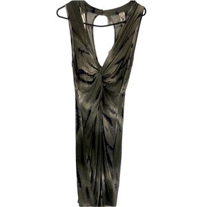 Green & black tie-dye dress